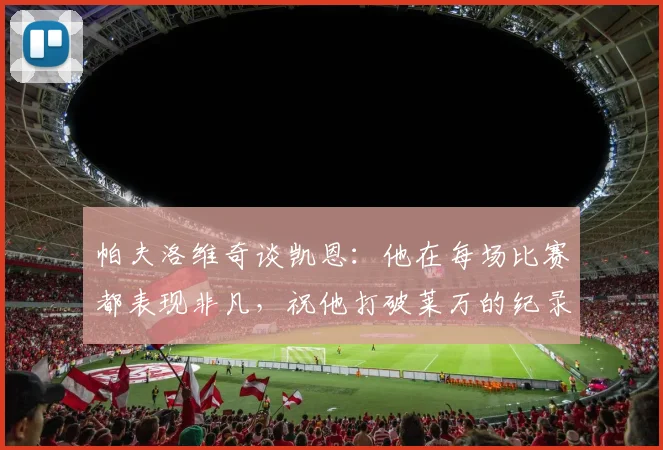 帕夫洛维奇谈凯恩：他在每场比赛都表现非凡，祝他打破莱万的纪录